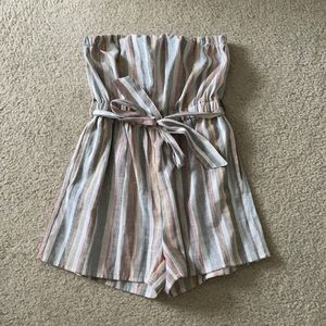 Striped strapless dress